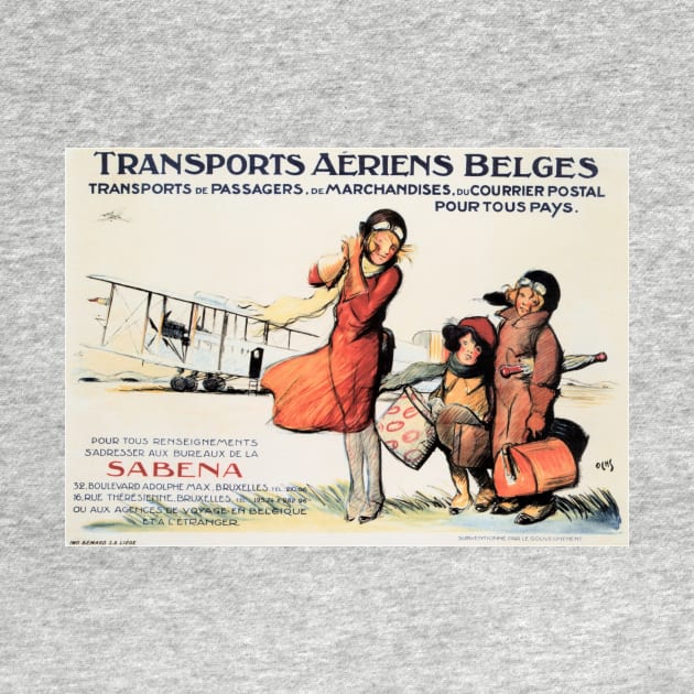 Transports Aeriens Belges SABENA Airline Vintage Travel by vintageposters